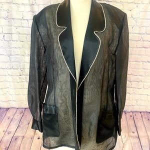 Sheer Black Rhinestone Trim Solini Jacket